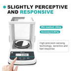 JOANLAB Analytical Balance 200g x 1mg Scale High Precision 0.001g Accuracy Digital Lab Scale for Laboratory Pharmacy Jewelry w/Front & Rear Display