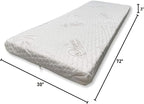 Foamma 3” x 30” x 72” High Density Foam Bunk Mattress, Organic Cotton Cover, Made in USA, Comfortable, CertiPUR-US Certified
