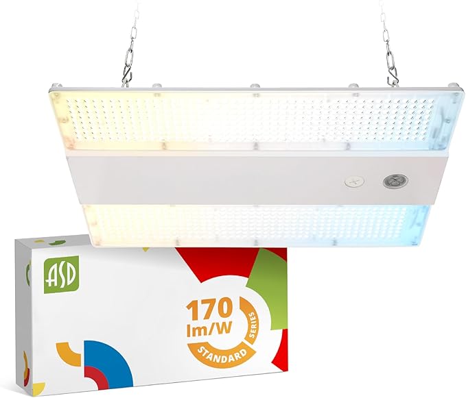 ASD LED Linear High Bay Light Fixture, Commercial Shop Lighting | 3CCT, Dimmable, Power Adjustable, DLC Premium, UL Listed | 220W 36000LM 3500-5000K 100-277V | Warehouse, Garage, Workshop Lamp | White