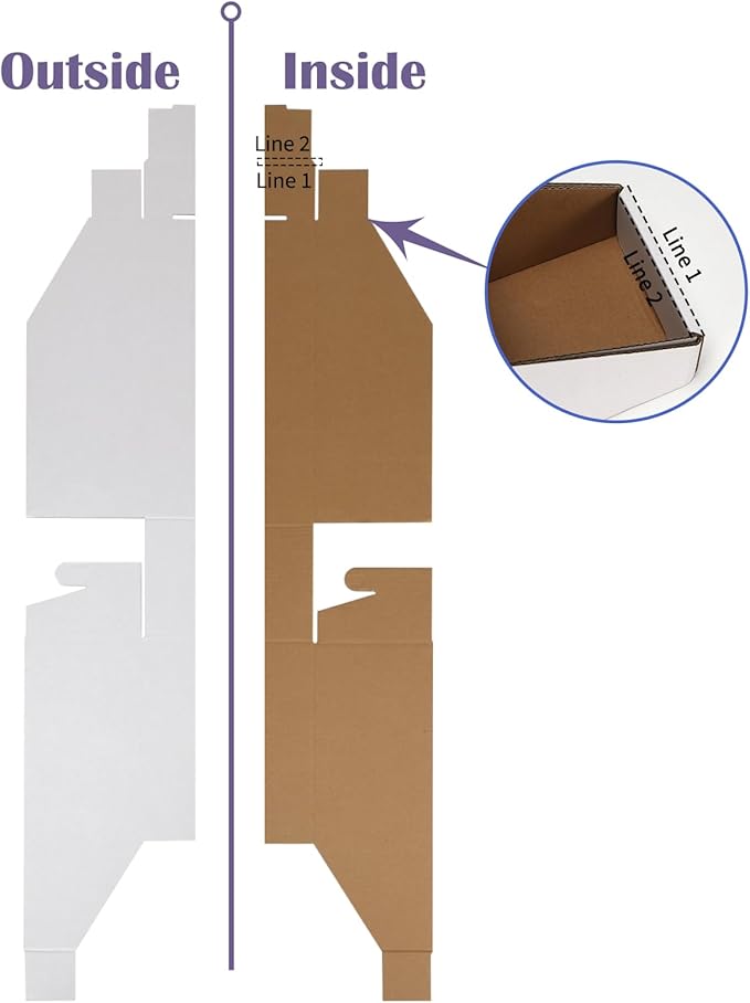 EXYGLO Stackable Cardboard Storage Bins 30 Pack, 12x4x4.5 Inch Cardboard Boxes with Lid, Corrugated Organizer Bins for Pantry, Shelves, Garage, Office, Shop, White