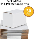 6x4x4 inches Shipping Boxes 30 Pack, Kraft Corrugated Small Cardboard Boxes for Mailing Packing, White
