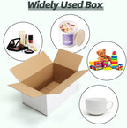 CRUGLA 12x8x6 White Shipping Boxes Set of 15, White Corrugated Cardboard Boxes for Small Business Shipping Mailing Packing