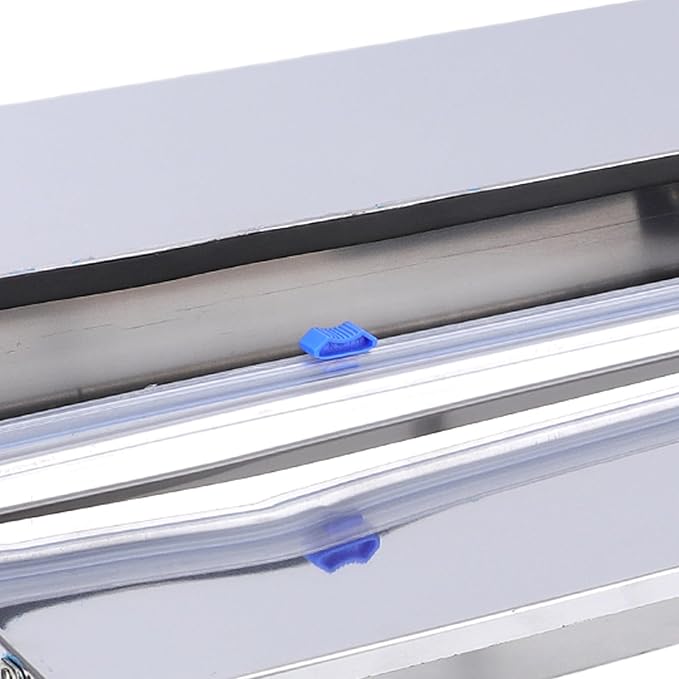 SUNGOOYUE Heavy Duty Stainless Steel Manual Food Wrapping Film Dispenser, Efficient Cutting and Wrapping for Home Kitchen, Essential Handheld Stretch Film Packing Machine for Home