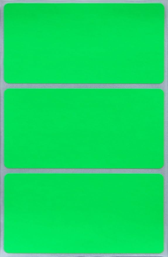 Royal Green Rectangular Stickers Color-Coding Labels for Organizing, Moving, and Storage Boxes 4" x 2" Stickers to Write On Name Tags, 150-Pack (Neon Green)