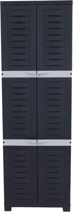 Sunnydaze Lockable Storage Cabinet - Indoor or Garage Storage Cabinet with 4 Adjustable Shelves - 72" H - Garage, Office, Home, Laundry Room - Shadow