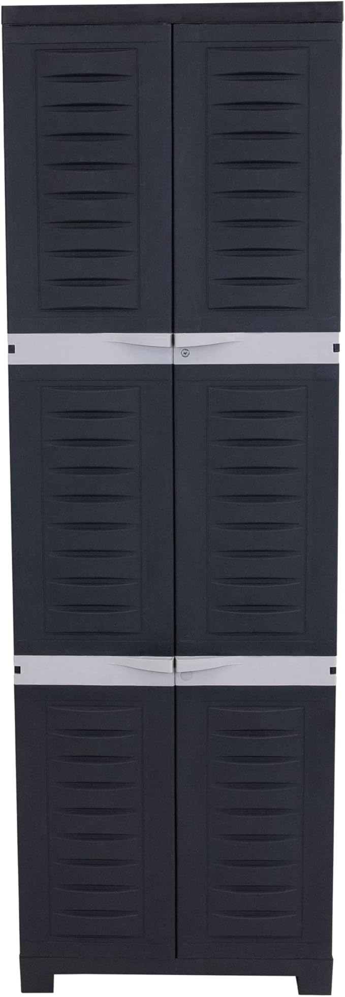 Sunnydaze Lockable Storage Cabinet - Indoor or Garage Storage Cabinet with 4 Adjustable Shelves - 72" H - Garage, Office, Home, Laundry Room - Shadow