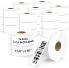 Compatible DYMO 30252 (1-1/8" x 3-1/2") Direct Thermal Address Labels, Replacement for DYMO LabelWriter 450, 4XL, Rollo, Zebra Printers – NOT for 550 & 5XL (24 Rolls / 8400 Labels), TRSTGIX