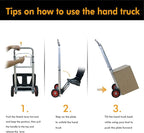 LEADALLWAY Hand Truck Aluminum Foldable Hand Cart with 6" Wheels 220 lbs Capacity