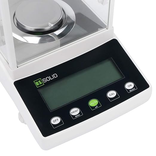 U.S. Solid 1mg Precision Balance, 1200g x 0.001g Analytical Lab Scale with RS232 Interface, Parts Counting, Percentage Weighing, Precise Measurement, g/mg/ct/oz for Scientific Use, Jewelry
