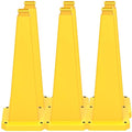 BESEA 6 Pack 28" Bright Yellow Traffic Safety Cones with Weighted Base, High-Visibility Parking Cones for Driveways, Business Parking Lots, Garages, Indoor/Outdoor Use