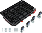 2 in 1 Platform Truck Cart, 330lbs Capacity Hand Moving Cart 28.35 x 18.9 in Foldable Dolly with Cage & Swivel Wheels for Warehouse Shopping Groceries Moving