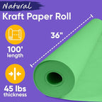 USA Made 36" x 1200" Light Green Paper Roll, 45 lbs Thickness, Kraft Paper for School, Bulletin Board, American Quality Colored Kraft Paper Roll - Non-Toxic, Odorless, Safe for Kids