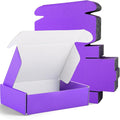 Spakon 50 Packs Shipping Boxes Cardboard Corrugated Mailer Packaging Boxes for Small Business Cute Small Box Cardboard Carton Box Mailers for Packaging Product(Purple,6 x 4 x 1.6 Inches)