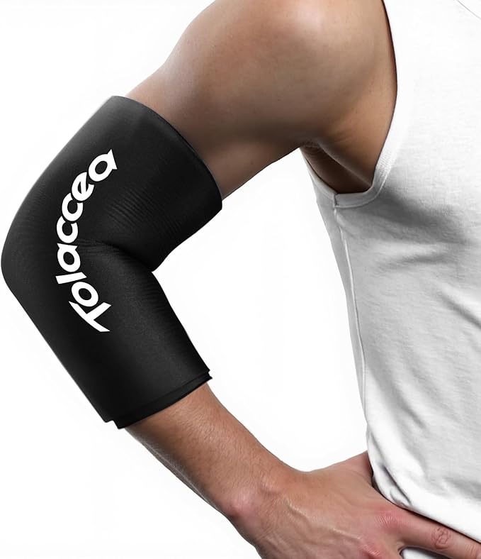 Elbow and Knee Ice Pack - Cold Ice Sleeve with Reusable Gel & Cold Therapy Compression for Knee, Shin Splints, Calf Strain, Flexible Ice Pack for Tennis Elbow, Tendinitis(Small (Pack of 1), Black)