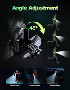 Running Lights for Runners, 500 Lumens Running Light with Rear Light, 45° Adjustable Tilt & IPX4 Waterproof Rechargeable Reflective Vest Gear for Night Walking/Cycling/Jogging/Hiking
