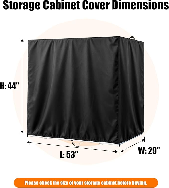 Kasla Storage Cabinet Cover, Outdoor Chest Storage Waterproof Cover, Weatherproof Cabinets Covers for Kitchen Patio Garden Backyard - 53"Lx29"Wx44"H