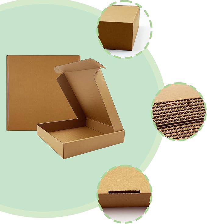 11x11x2 inch Shipping Boxes，Bulk 20 Pack，Brown Corrugated Mailers Cardboard Literature Mailer Box for Packaging Business, Mailing,Moving and Storage，Small Gift Boxes for Wrapping Mailing Present