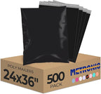 Metronic Poly Mailers 24×36 500Pack Black, Extra Large Shipping Bags for Clothes,Self Seal Shipping Envelopes for Small Business,Waterproof Mailers Poly Bags for Shipping,Packaging Mailing Bags Bulk