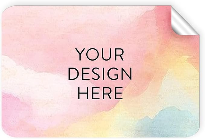 100 Custom Vinyl Stickers - Upload Your own Image, Text, Design, Logo - Personalized Logo Labels for Handmade, Packaging, Bottle, Jars, Candle, Brand Stickers (Watercolor, 5x3)