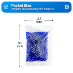 Dry & Dry 10 Gram Blue Indicating Silica Gel Packs - 25 Rechargeable Packets