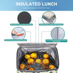 Iknoe Large Cooler Bag Collapsible 24 Can Insulated Bags Leakproof Lunch Cooler Tote with Multi-Pockets for Adult Insulated Thermal Bag for Beach, Picnic, Office Work(Leaf)