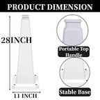 BESEA 3 Pack 28" Bright White Traffic Safety Cones with Weighted Base, High-Visibility Parking Cones for Driveways, Business Parking Lots, Garages, Indoor/Outdoor Use