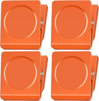 FINDMAG Extra Strong Magnetic Clips, 2.2inch Magnetic Binder Clips Heavy Duty, Large Christmas Light Clips with Magnet for Refrigerator, Office, Hanging Photos, Classroom (4Pack, Orange)