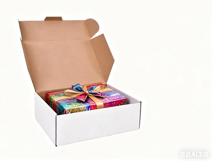 Shipping Boxes, 7x5x2 Inches, White Corrugated Cardboard Literature Mailer, Set of 25