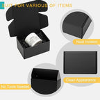 Mcfleet 6x4x3 Small Black Shipping Boxes - 24 Pack Corrugated Cardboard Mailing Box Packaging for Small Business - Tab Locking Literature Mailer Flat Empty Gift Packing Supplies