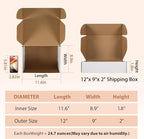 12x9x2 inches Shipping Boxes Set of 25, Small Corrugated Cardboard Box, Literature Mailer, Gift Boxes (White, 12x9x2)