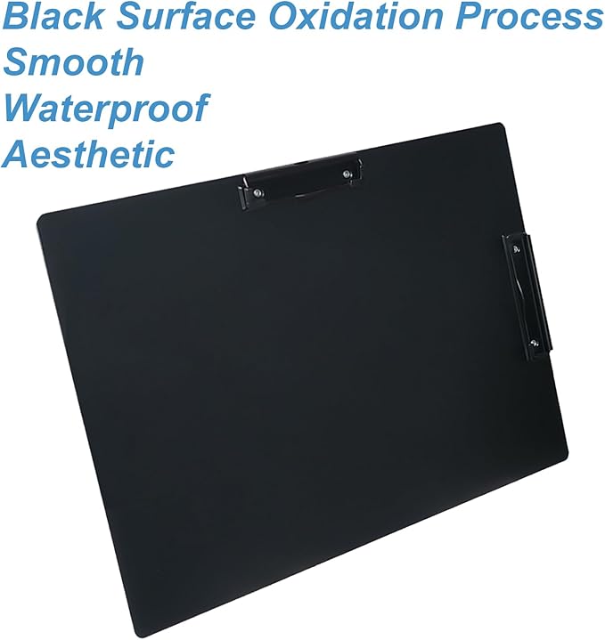 Acocony 11x17 Clipboard Double Clip Aluminium with Pen Holder Extra Large Clipboard Versatile Super Hard 11 x 17 Clipping Board Black Pack of 1