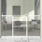 41" Extra Tall and Wide Baby Gate, 72.3-74" Wide Pet Cat Gate for Doorway, Extra Wide Pressure Mounted Child Door with Expansion Kit, Metal Safe Gate, Tall Dog Gate, White