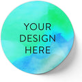 100 Custom Vinyl Stickers - Upload Your own Image, Text, Design, Logo - Personalized Logo Labels for Handmade, Packaging, Bottle, Jars, Candle, Brand Stickers (Blue Green, 1x1)
