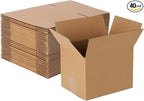 40 pack 8x6x6 inch Cardboard Box Mailers, Kraft Corrugated Mailer Cardboard Shipping Boxes For Small Business, Mailing, Packing and Storage