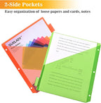 8-Tab Dividers for 3 Ring Binder, 48 Count Binder Dividers with Pockets, Subject Dividers, 3-Hole Plastics Sheets Protectors for US Letter Size in 0.5", 1",2" Binders, Vibrant 8 Color, 6 Packs