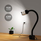 28LEDs Magnetic Light, 1320 Lumen 120v Flexible Gooseneck Work Light with Adjustable Magnetic Base for CNC MlilingDrill Press Sewing Machine Industrial Lighting, 12w