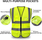 High Reflective Safety Vest for Men Women Breathable With Pocket Zipper for Build Oudoor Work Meet ANSI/ISEA Standard