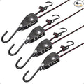 1/4" Tie Down Ratchet Straps: 4 Pack of Heavy Duty Kayak Storage Hangers - Ratcheting Cargo Straps for Various Hanging and Strapping