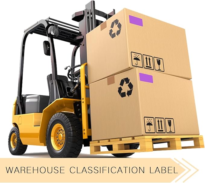 PARLAIM 5 X 3 inch Rectangle Inventory Labels Color Coding Stickers, 250PCS Permanent Stickers for Warehouse Moving Box Square Label (Purple)