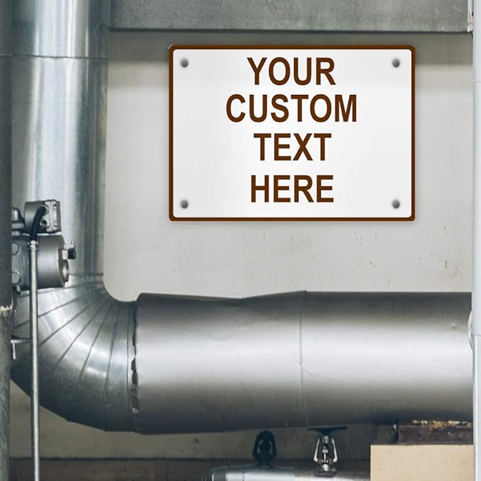 Aluminum Weatherproof Metal Sign Multiple Sizes Custom Personalized Text Here White Brown Recreational Horizontal Street Signs 10x7Inches