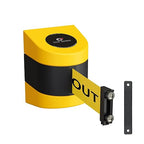 Crowd Control Warehouse - CCW Series WMB-220 Magnetic Wall Mount Retractable Belt Barrier - 15 Foot, Yellow with"Danger - Keep Out" Black Letters Belt with Yellow ABS Case