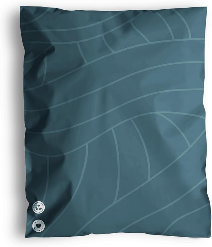 Poly Mailers 14.5x19-25 Pack Biodegradable Shipping Bags for Clothes and Large Items - Impack Self-Seal Waterproof Thick Mailing Envelope for Accessories & Clothing - Space Blue Leaf