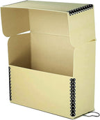 Lineco Archival Document Storage Box with Metal Edge, Acid-Free Tan Boxboard, Organize and Store Files, Prints, Photos, Letter-Sized Case 12.5" x 10.5" x 5" Wide, Pack of 2