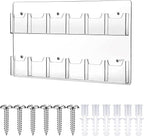 Eersida Acrylic Brochure Pamphlet Holder Brochure Display Stand Business Tri Fold Multi Slot Holder Rack Wall Mount Clear Pocket Space Saver for Flyer Literature Menu Advertise(12 Pockets)