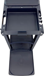 Compact Size Janitorial Cart | 3 Shelves | 25 Gallon Vinyl Bag with Cover | 450 LBS Capacity | Black