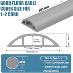 Floor Cord Covers for Wires 20FT Cable Hider Wire Cover Self Adhesive Cord Hider Floor for Offices, Homes, Workshops, Warehouses Cable Cavity 0.39" W x 0.27" H