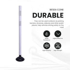 BESEA 8 Pack 36 Inch Traffic Delineator Posts with Reflective Collars White Road Cones,White Durable Flexible Safety Cones for Construction, Parking Lot, and Roadway Use