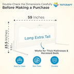 TotCraft Bed Rail for Toddlers & Infants – Universal Toddler Bed Rails for Twin, Full Size, Queen &King Beds with Thick Mattresses & Recessed beds - White 59W*23.5H (Pack of 1)