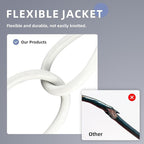 EP 6 Ft Outdoor Extension Cord, 12/3 SJTW Heavy Duty Extension Cable with 3 Prong Grounded Plug, 15 AMP Power Cord for Lawn, Garden, Appliances, White