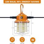 NS 60W Led Temporary Work Light 8700LM Construction Jobsite Lights 5000K Daylight White Portable Linkable Hanging Work Lights for Outdoor Indoor Garage Shop High Bay Warehouse Lighting